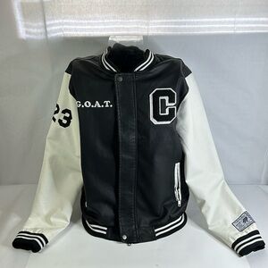 Black and White Vintage Varsity Jacket.